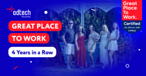 Fourth Great Place To Work Certification™ in a row for AdTech Holding. The result comes from anonymous employee feedback on trust, fairness and leadership.